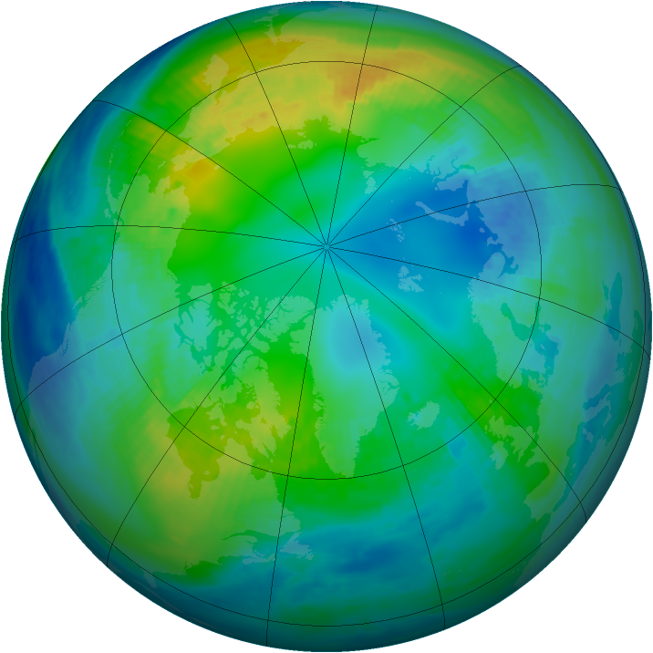 Arctic ozone map for 03 November 1989